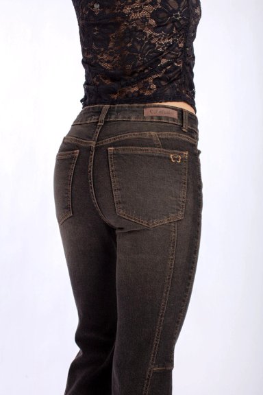 JEANS CURVI FLARE CORTES Y BORDADO EFESIS - 5