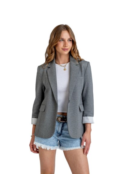 BLAZER BLAZ REGULAR MANGA ROLL UP GRIS EFESIS - 2