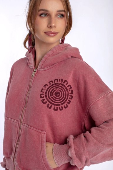 POLERON ZIPER OVERSIZE GRAVILLADO Y ESTAMPADO BURDEO EFESIS - 6