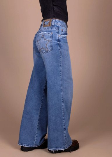 JEANS PUFF WIDE BOLSILLO CON ESTRELLAS AZUL LIGHT EFESIS - 3