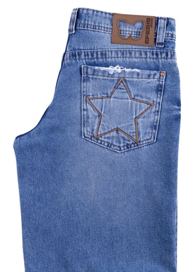 JEANS PUFF WIDE BOLSILLO CON ESTRELLAS AZUL LIGHT EFESIS - 5