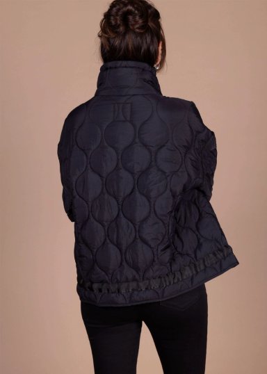 PARKA AINA REGULAR ACOLCHADA Y RECOGIDO NEGRO EFESIS - 4
