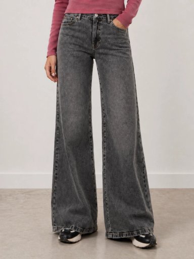 JEANS ANGEL GREY PALAZZO BORDADO ALAS GRIS EFESIS - 3