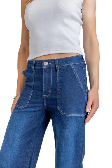 JEANS ZOE PALAZZO BOLSILLO PARCHE AZUL EFESIS - 2