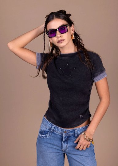 POLERA MALTA BABY TEE DOBLE GRAFITO EFESIS - 2