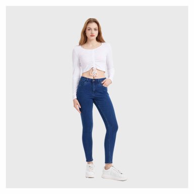 JEANS MUJER SUPER SKINNY EMILIA AZUL ELECTRICO FASHION'S PARK - 3