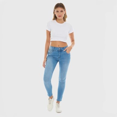 JEANS MUJER SKINNY KIM LAVADO AZUL CLARO - 4