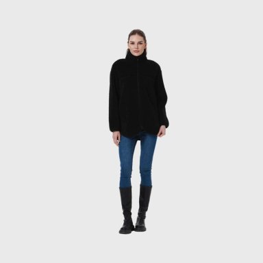 POLAR MUJER TIPO CHAQUETA BOLSILLO NEGRO - 4