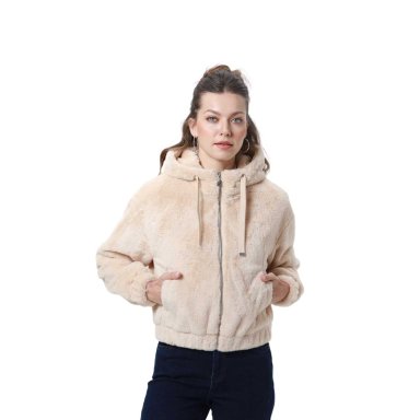 CHAQUETA MUJER POLAR BEIGE - 1