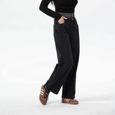 JEANS MUJER CINTURA CALCE RECTO NEGRO - 2