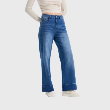 JEANS MUJER WIDE LEG BASTA AZUL - 2