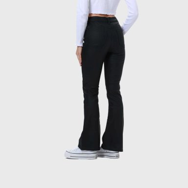 JEANS MUJER FLARE ENGOMADO NEGRO - 3