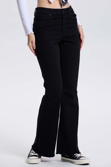 JEANS MUJER MONSE FLARE EN COLOR NEGRO - 1