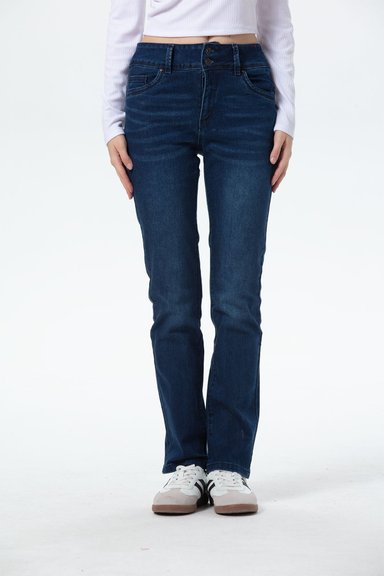 JEANS MUJER FLO CALCE RECTO AZUL OSCURO - 1
