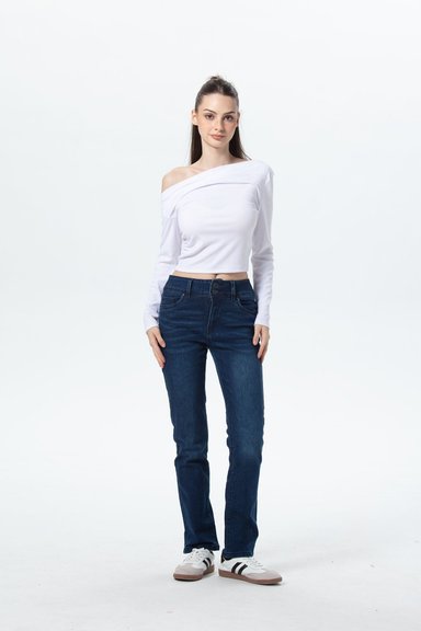 JEANS MUJER FLO CALCE RECTO AZUL OSCURO - 4
