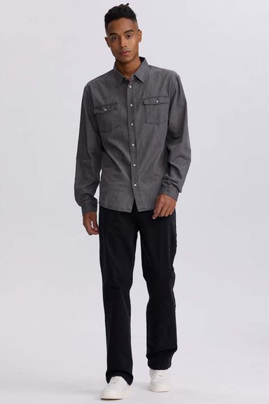 JEANS HOMBRE STRAIGHT 605 EN COLOR NEGRO - 4