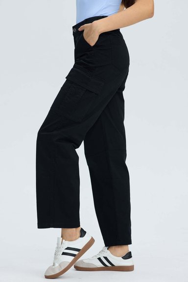 PANTALON MUJER CARGO CORTES NEGRO - 3
