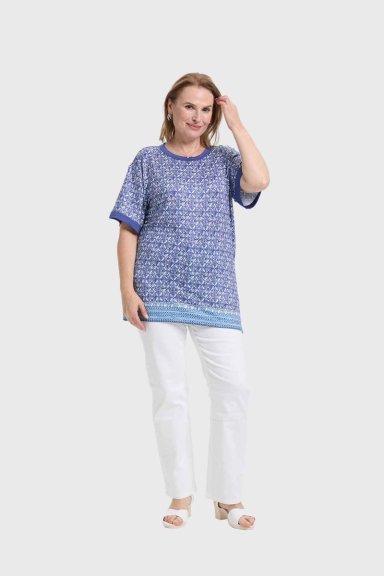 POLERA MUJER PRINT AZUL - 3
