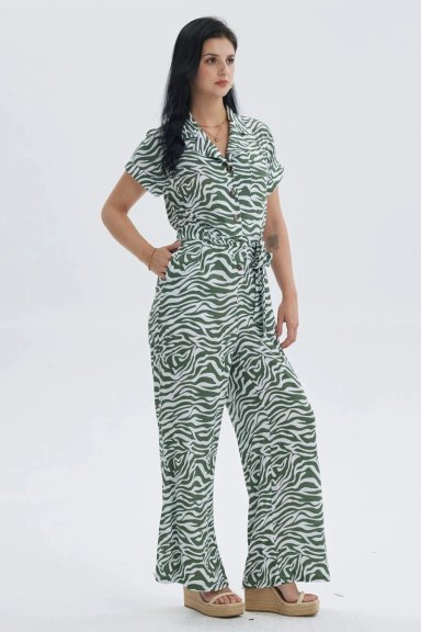 ENTERITOS MUJER LARGO BLANCO/ VERDE - 4