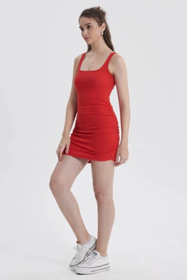 VESTIDO MUJER TUBO ROJO OSCURO - 2