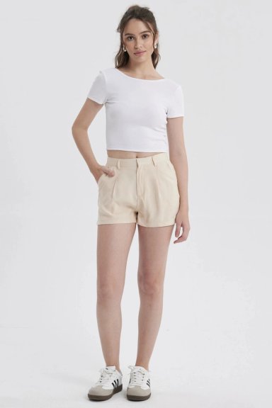 SHORT MUJER SASTRERO BEIGE - 3
