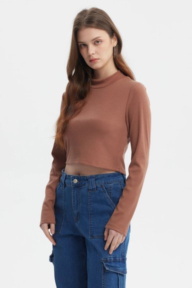 POLERA MUJER RIB CAMEL - 2