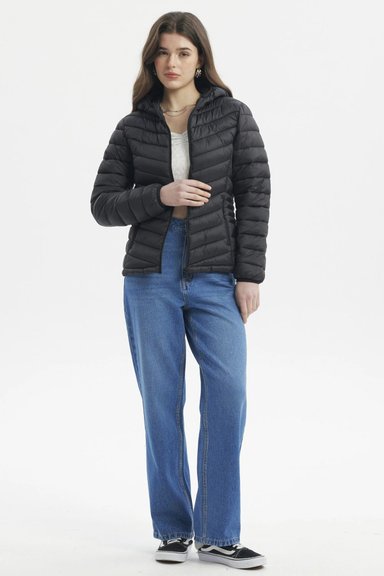 PARKA MUJER CORTA PLUMMY CORTES NEGRO - 4