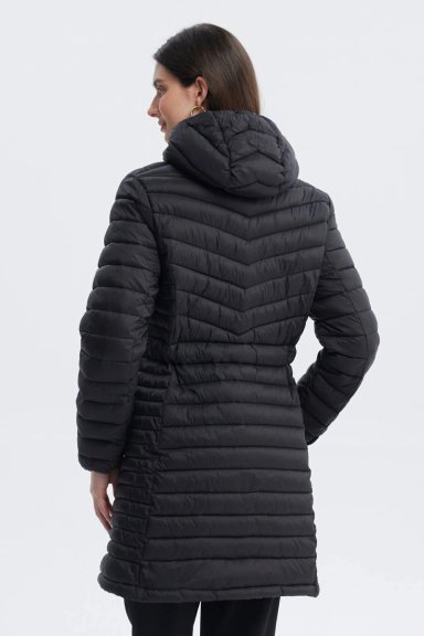 PARKA MUJER LARGA BASICA NEGRO - 3
