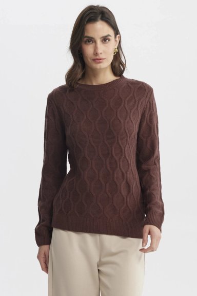 SWEATER MUJER CASUAL CAFE  CLARO - 1