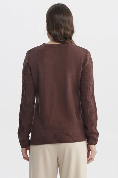 SWEATER MUJER CASUAL CAFE  CLARO - 3