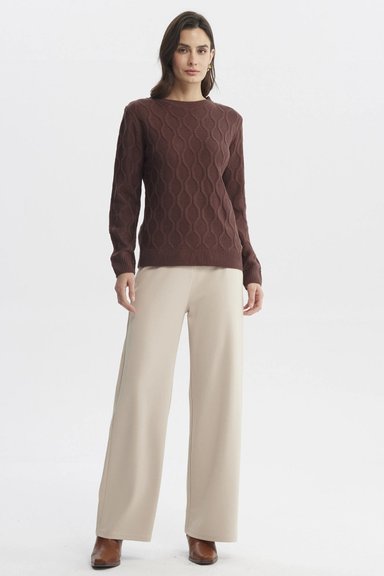 SWEATER MUJER CASUAL CAFE  CLARO - 4