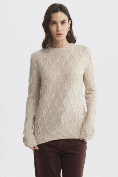 SWEATER MUJER CASUAL BEIGE - 1