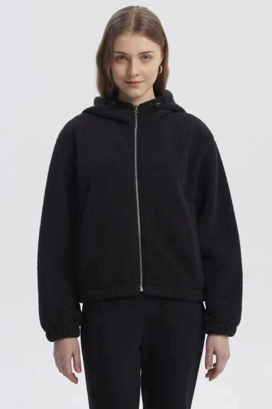 POLAR MUJER PELUDO NEGRO - 1