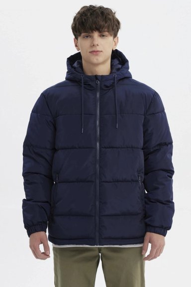 PARKA HOMBRE BASICA LISA AZUL MARINO - 1