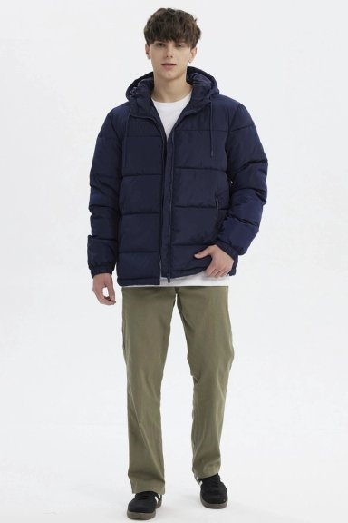PARKA HOMBRE BASICA LISA AZUL MARINO - 4