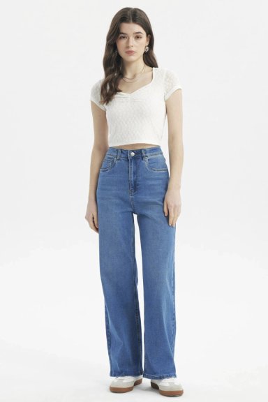 JEANS MUJER BAGGY AZUL - 4