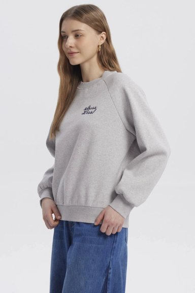 POLERON MUJER OVERSIZE PRINT GRIS MELANGE - 2