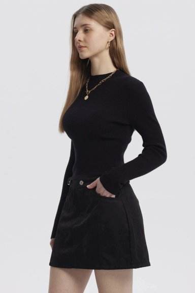 SWEATER MUJER AJUSTADO NEGRO - 2