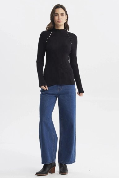 SWEATER MUJER AJUSTADO NEGRO - 4