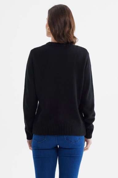 SWEATER MUJER TRENZADO NEGRO - 3