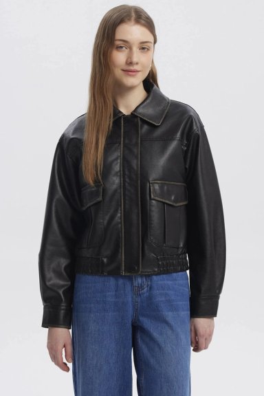 CHAQUETA MUJER RETRO CARGO NEGRO - 1