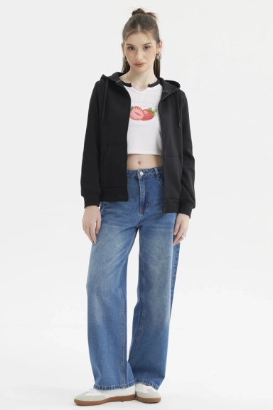 POLERON MUJER ABIERTO HODIE NEGRO - 4