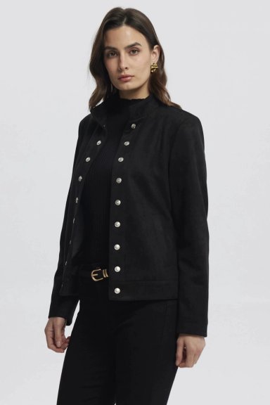 CHAQUETA MUJER CUELLO APOYADO NEGRO - 2