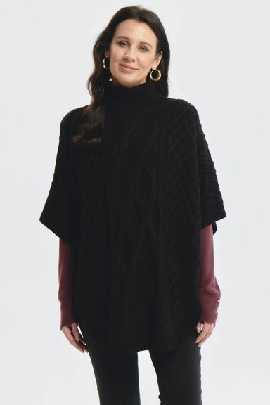 SWEATER MUJER TRENZADO NEGRO - 1