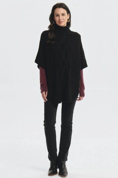 SWEATER MUJER TRENZADO NEGRO - 4