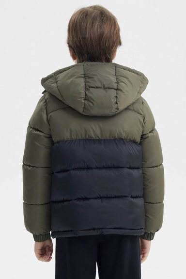 PARKA NIÑO BASICA COLOR VERDE MILITAR - 3