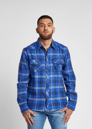 CAMISA LUMBERJACK AZUL GANGSTER - 1