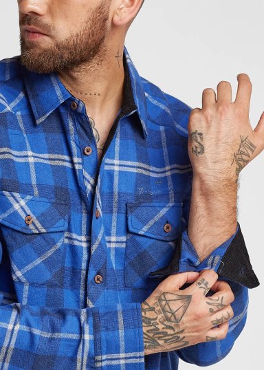 CAMISA LUMBERJACK AZUL GANGSTER - 3