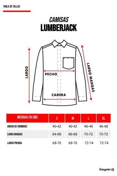 CAMISA LUMBERJACK AZUL GANGSTER - 5