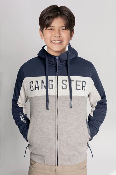 TEEN POLERON FULLZIPPER FLEECE FUN AZUL GANGSTER - 1